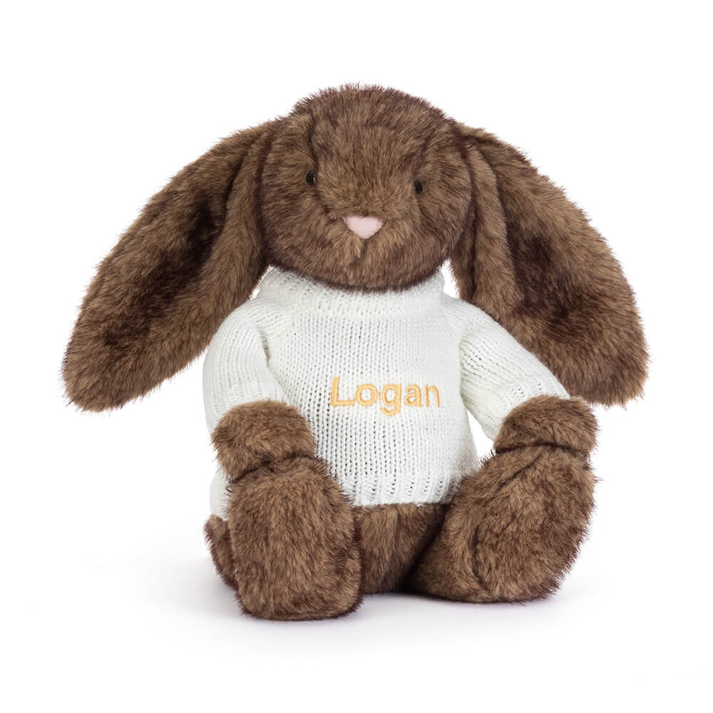 Jellycat Hoppleston Luxe Bunny with Personalized Cream Jumper