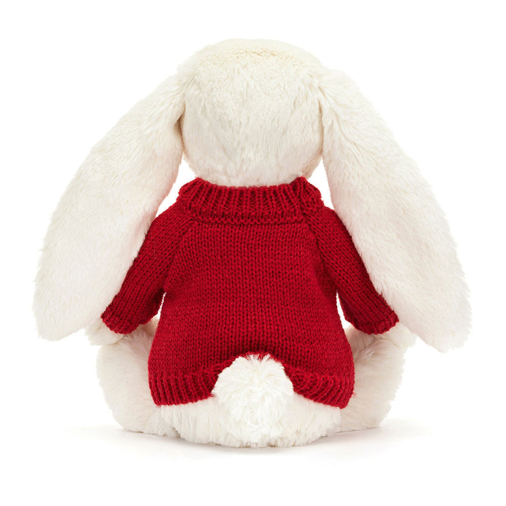Jellycat Bashful Twinkle Bunny with Personalized Red Jumper