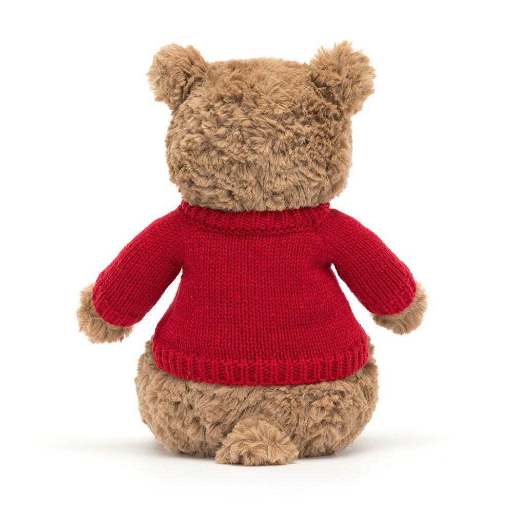 Jellycat Bartholomew Bear with Personalized Red Jumper