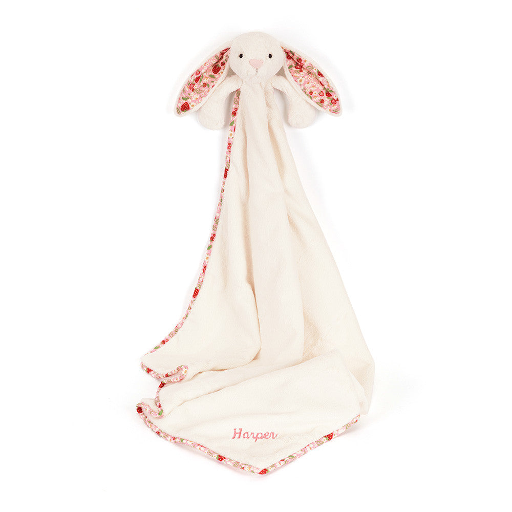 Jellycat Personalized Blossom Cream Bunny 'Berry' Blankie