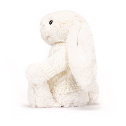 Jellycat Bashful Cream Bunny with Personalized Cream Jumper