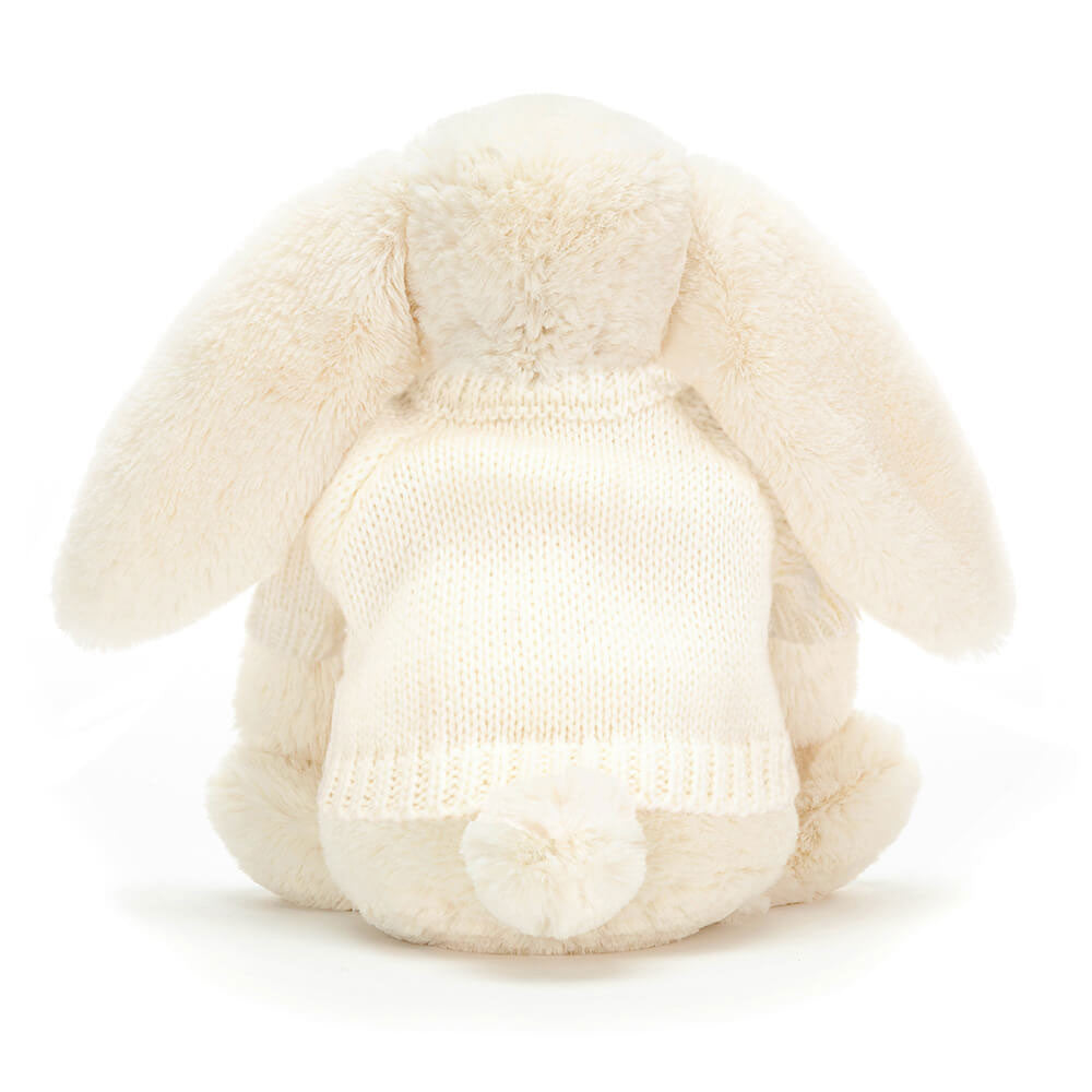 Jellycat Bashful Cream Bunny with Personalized Cream Jumper