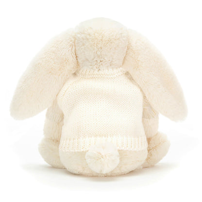 Jellycat Bashful Cream Bunny with Personalized Cream Jumper