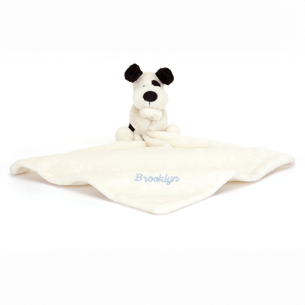 Jellycat Personalized Bashful Black & Cream Puppy Soother