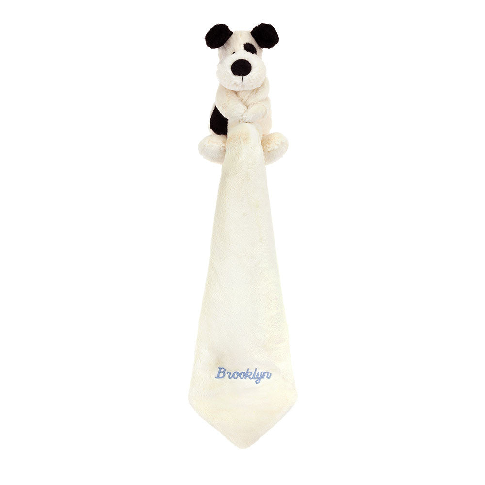 Jellycat Personalized Bashful Black & Cream Puppy Soother