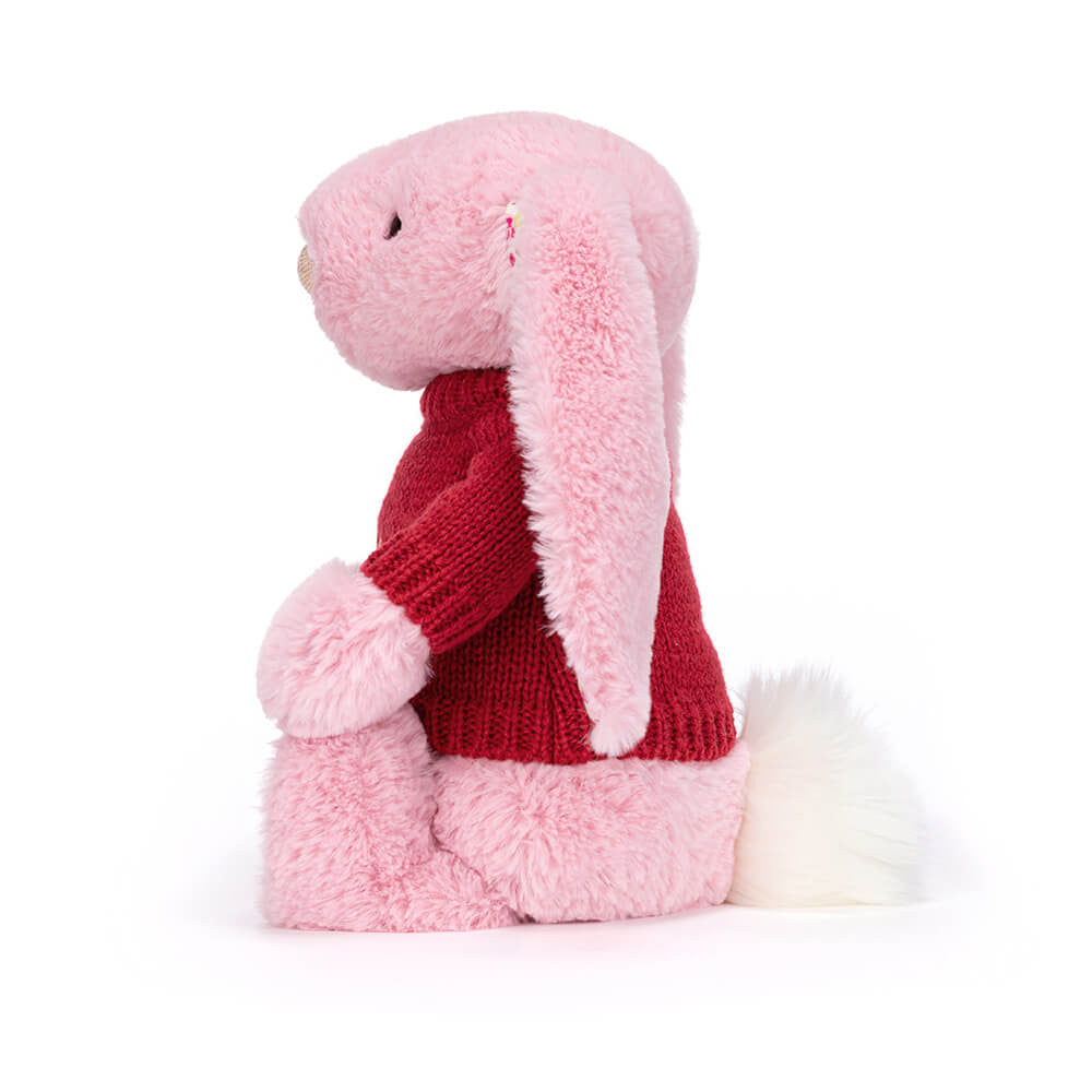 Jellycat Blushkin Blossom Luxe Bunny with Personalized Red Jumper