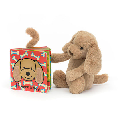 Jellycat If I Were a Dog Board Book & Bashful Toffee Puppy Medium