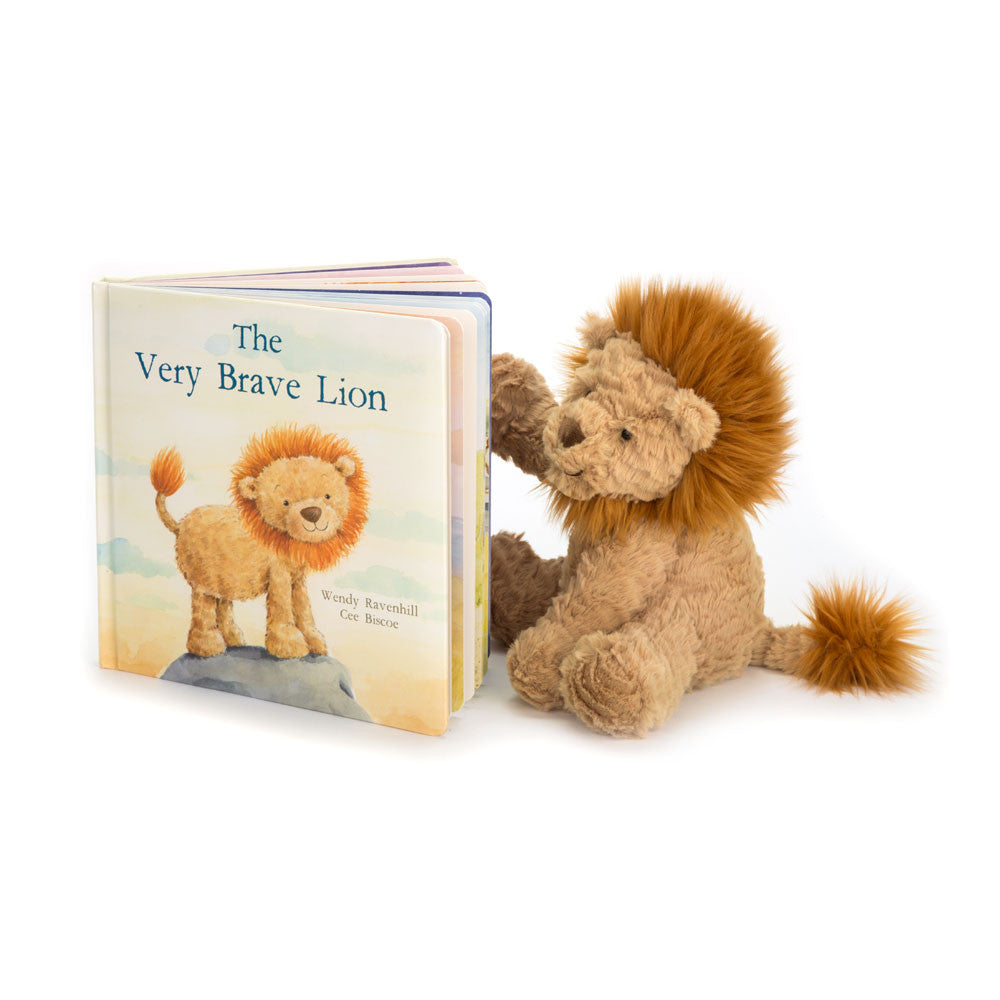 Jellycat The Very Brave Lion Book & Fuddlewuddle Lion Medium