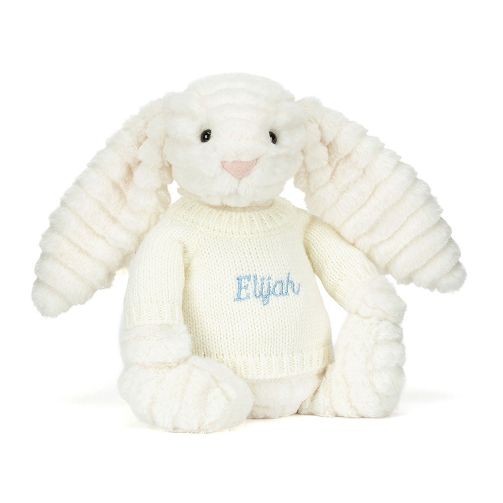 Jellycat Bashful Luxe Bunny Nimbus with Personalized Cream Jumper