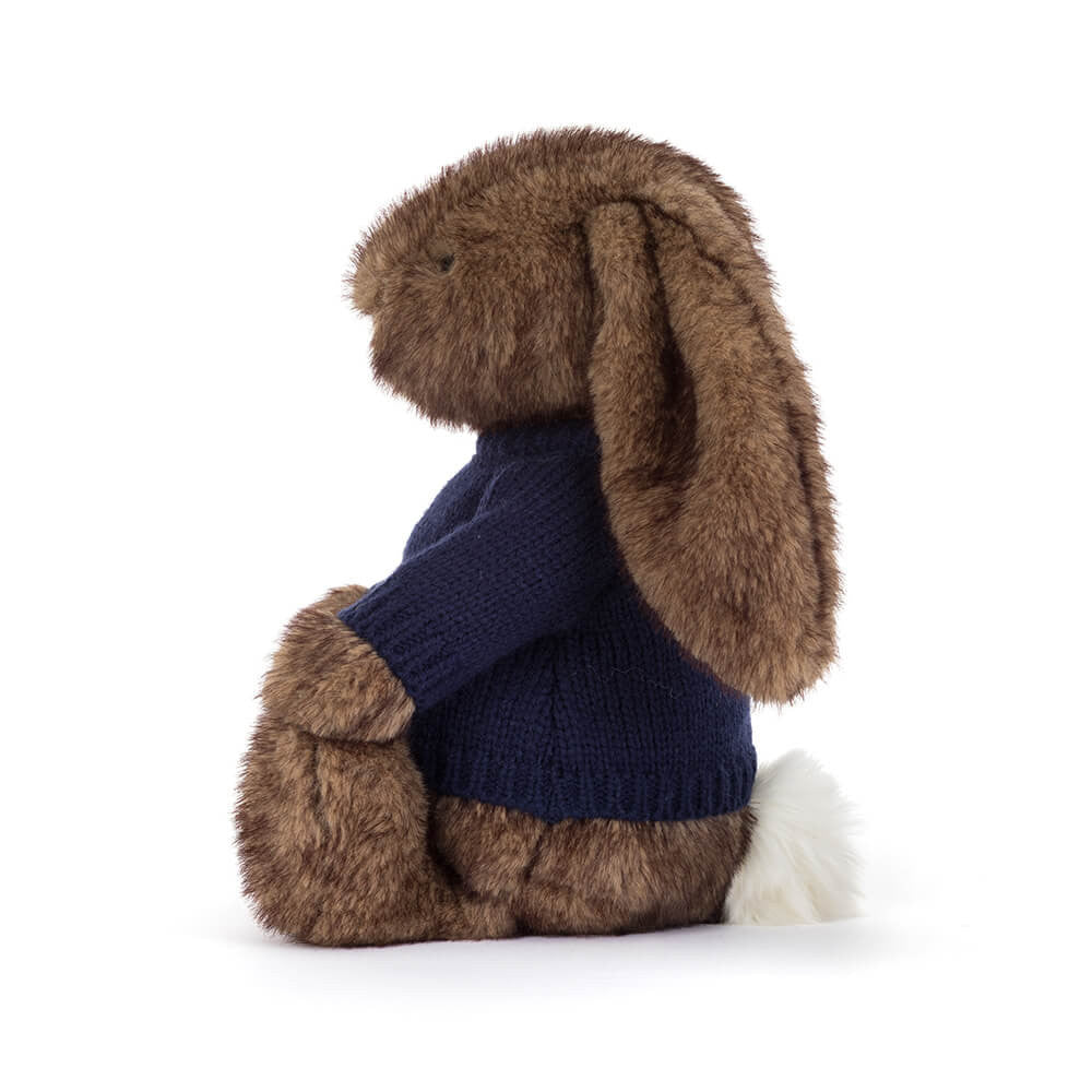 Jellycat Hoppleston Luxe Bunny with Personalized Navy Jumper