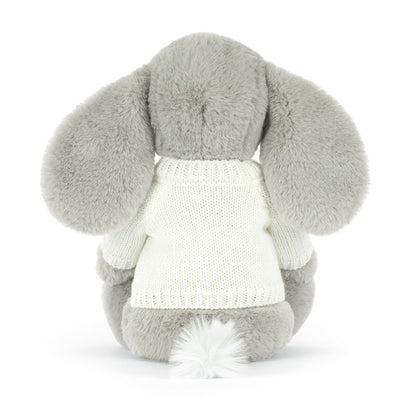 Jellycat Bashful Luxe Elephant Thuddeus with Personalized Cream Jumper