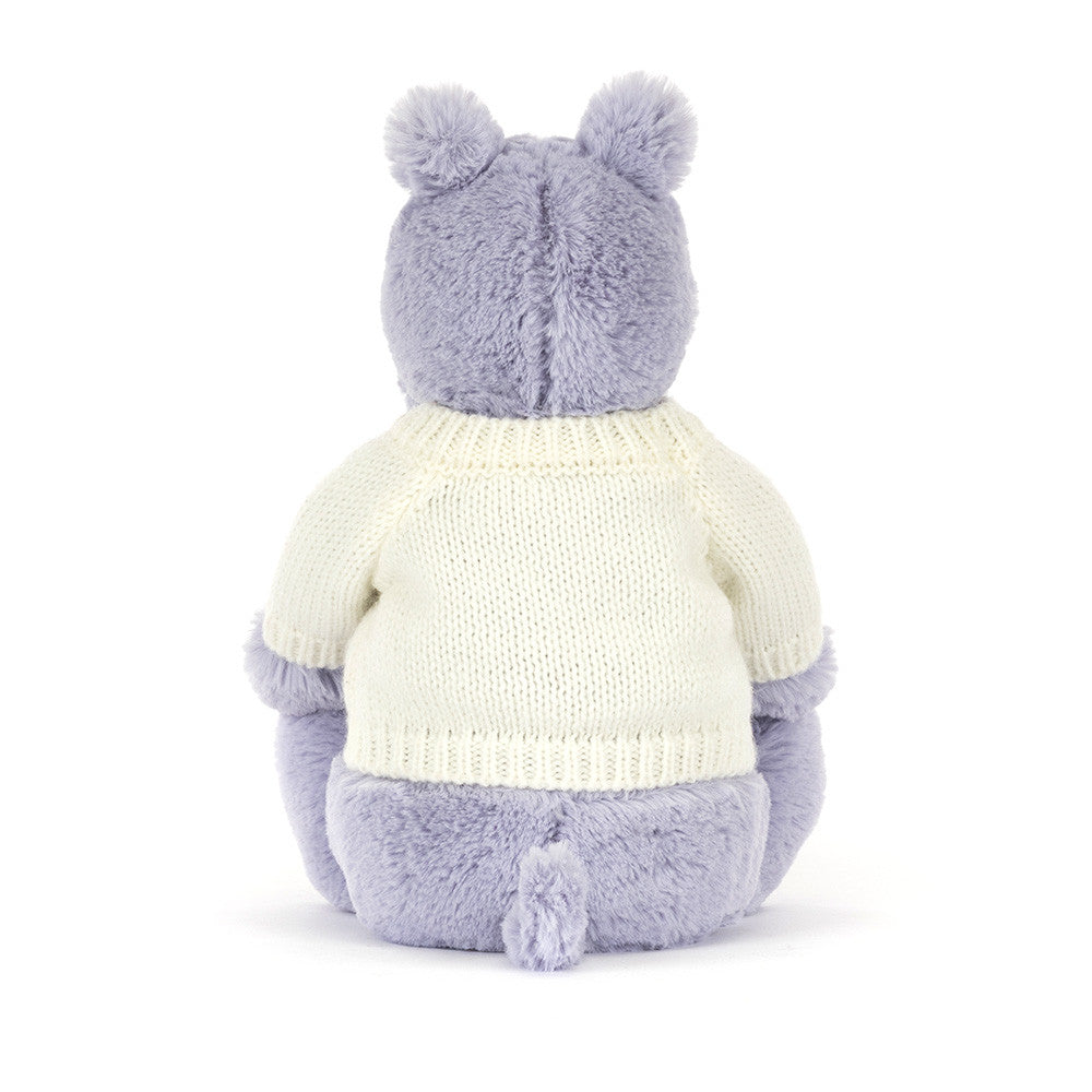 Jellycat Bashful Hippo with Personalized Cream Jumper