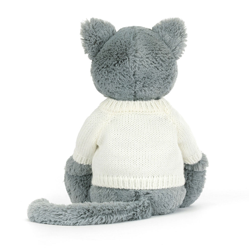 Jellycat Bashful Kitten with Personalized Cream Jumper