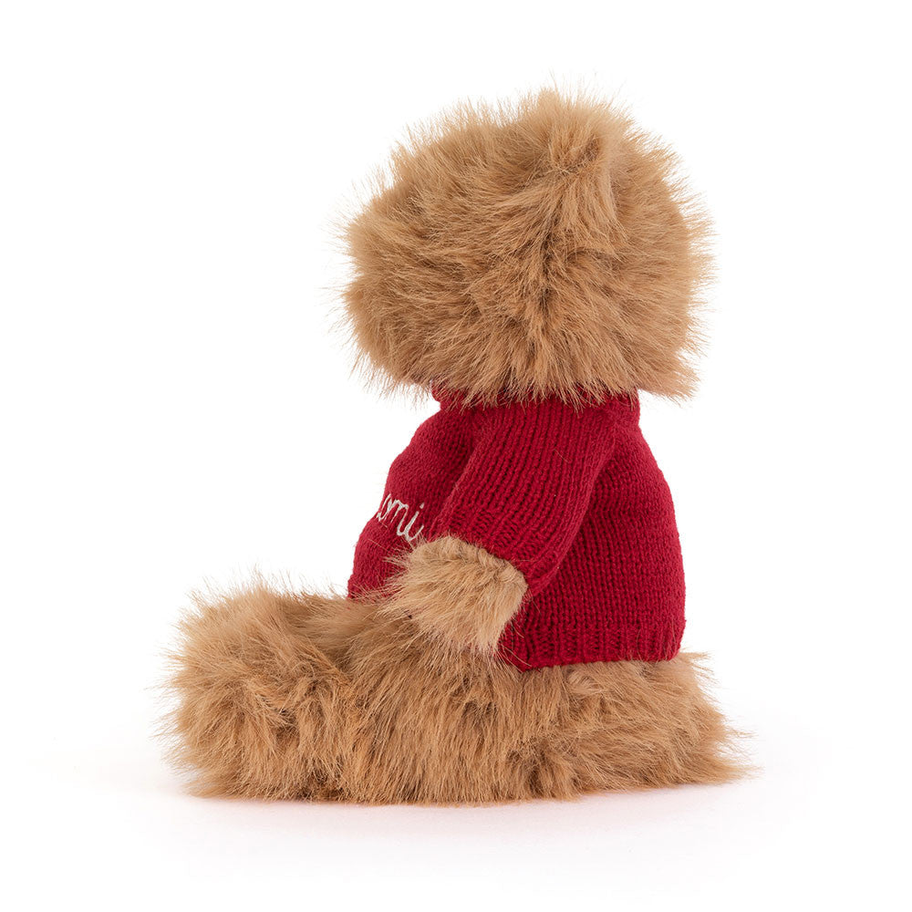 Jellycat Bartholomew Bear Bouffant with Personalized Red Jumper