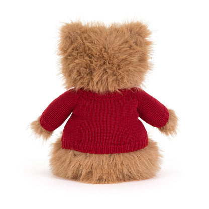 Jellycat Bartholomew Bear Bouffant with Personalized Red Jumper