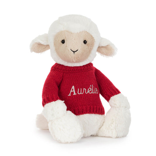 Jellycat Skipson Lamb with Personalized Red Jumper