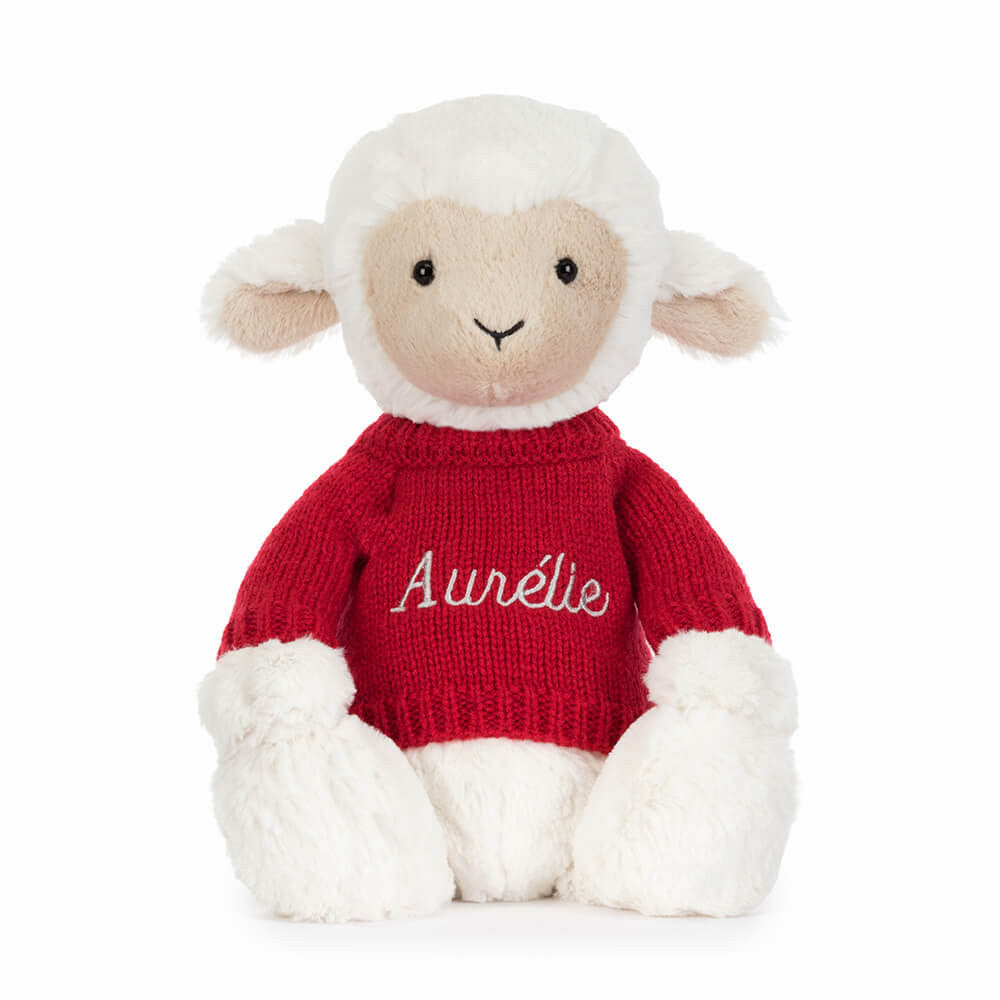 Jellycat Skipson Lamb with Personalized Red Jumper
