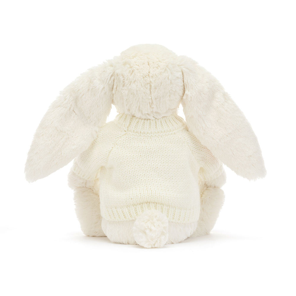 Jellycat Blossom Cream Bunny 'Berry' with Personalized Cream Jumper