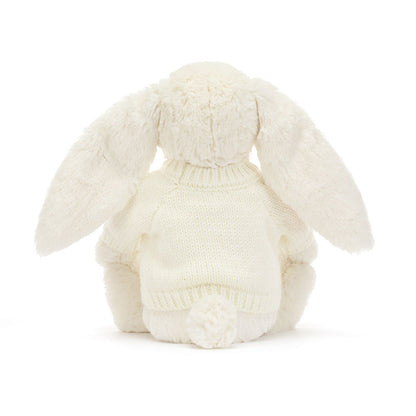Jellycat Blossom Cream Bunny 'Berry' with Personalized Cream Jumper