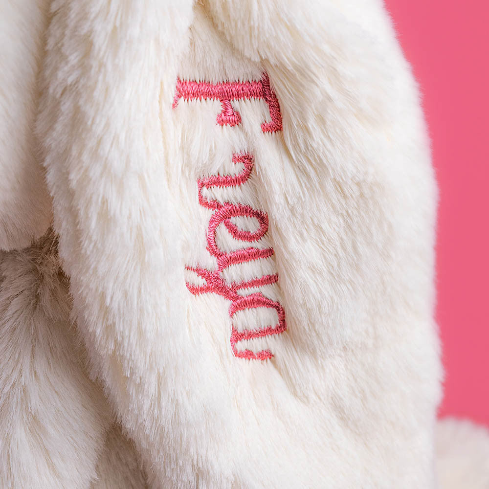 Jellycat Personalized Cream Bunny with Rose