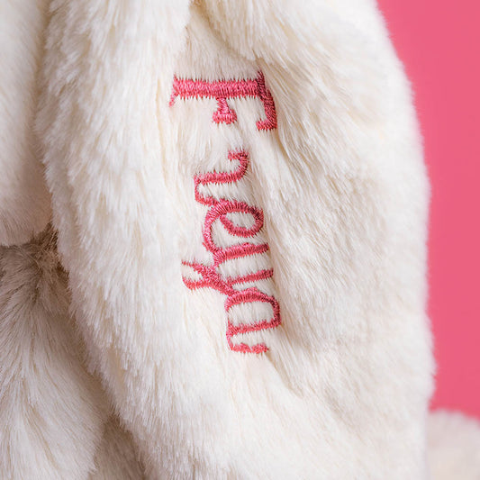 Jellycat Personalized Cream Bunny with Rose