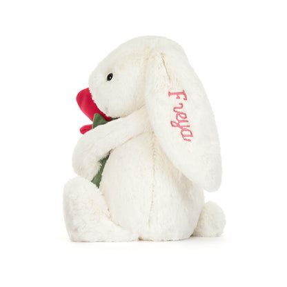 Jellycat Personalized Cream Bunny with Rose