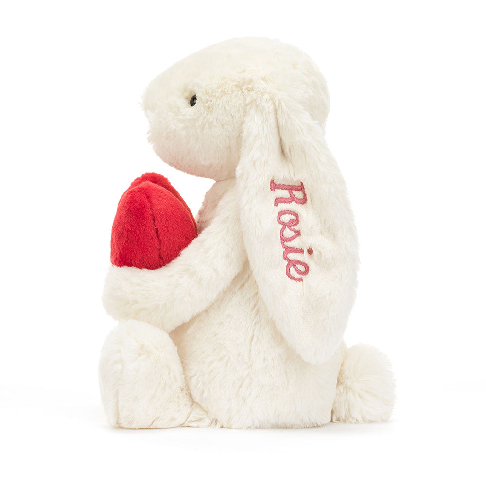 Jellycat Personalized Bashful Red Love Heart Bunny Medium