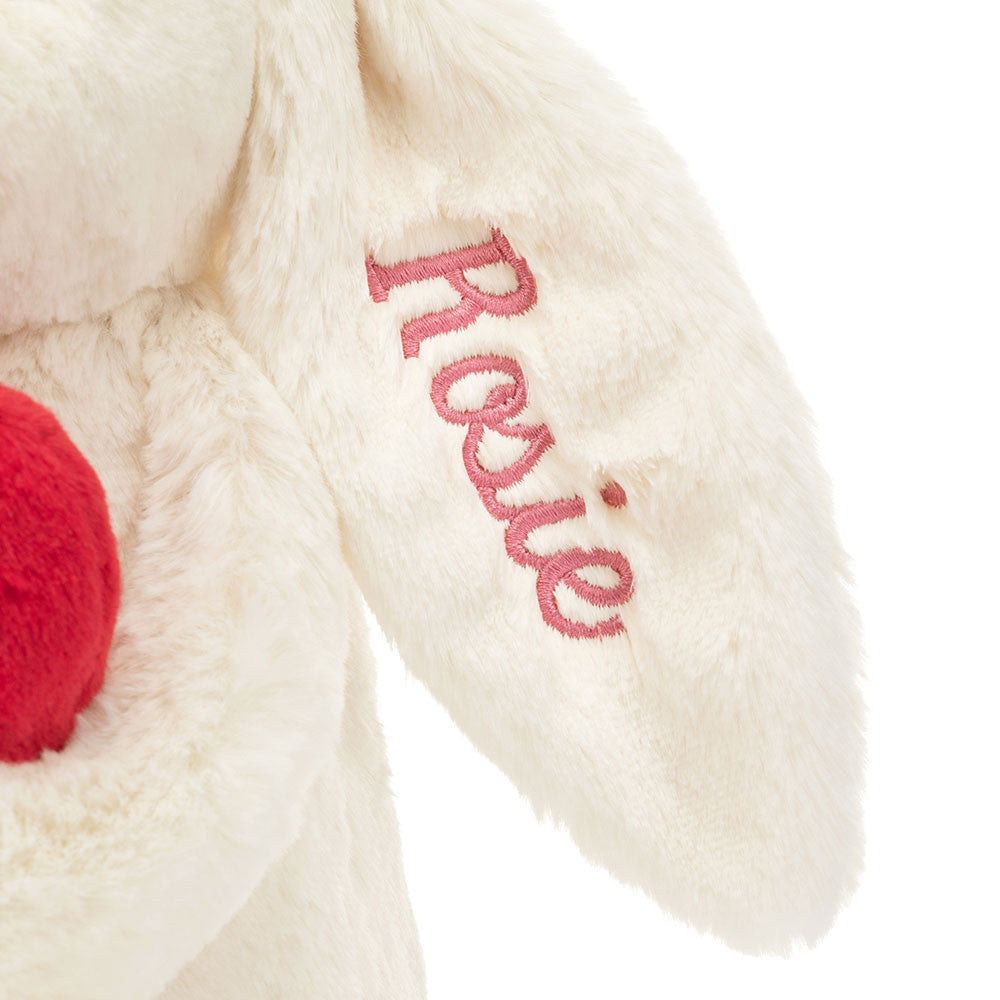 Jellycat Personalized Bashful Red Love Heart Bunny Medium
