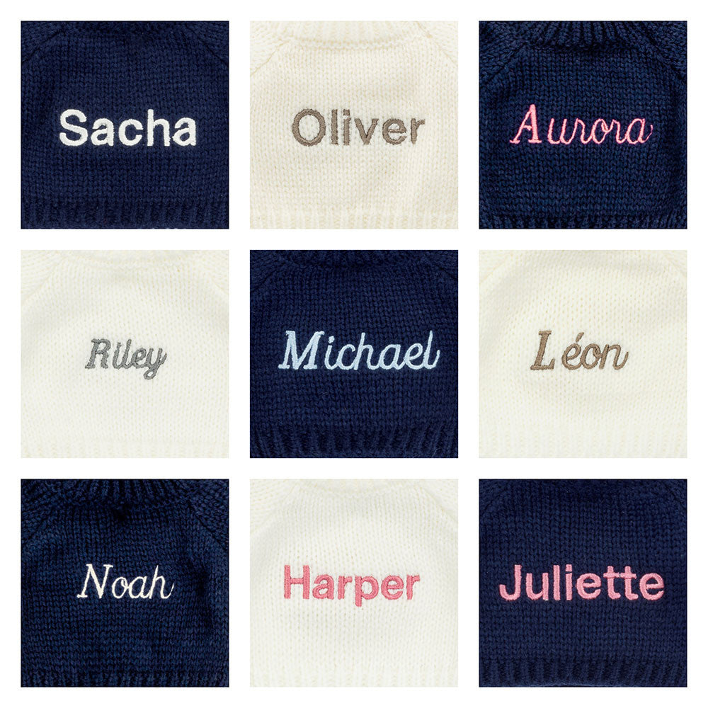 Jellycat Bashful Luxe Bunny Nimbus with Personalized Navy Jumper