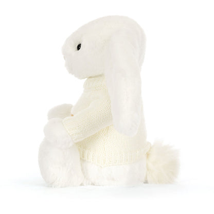 Jellycat Bashful Luxe Bunny Luna with Personalized Cream Jumper