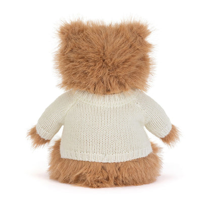 Jellycat Bartholomew Bear Bouffant with Personalized Cream Jumper