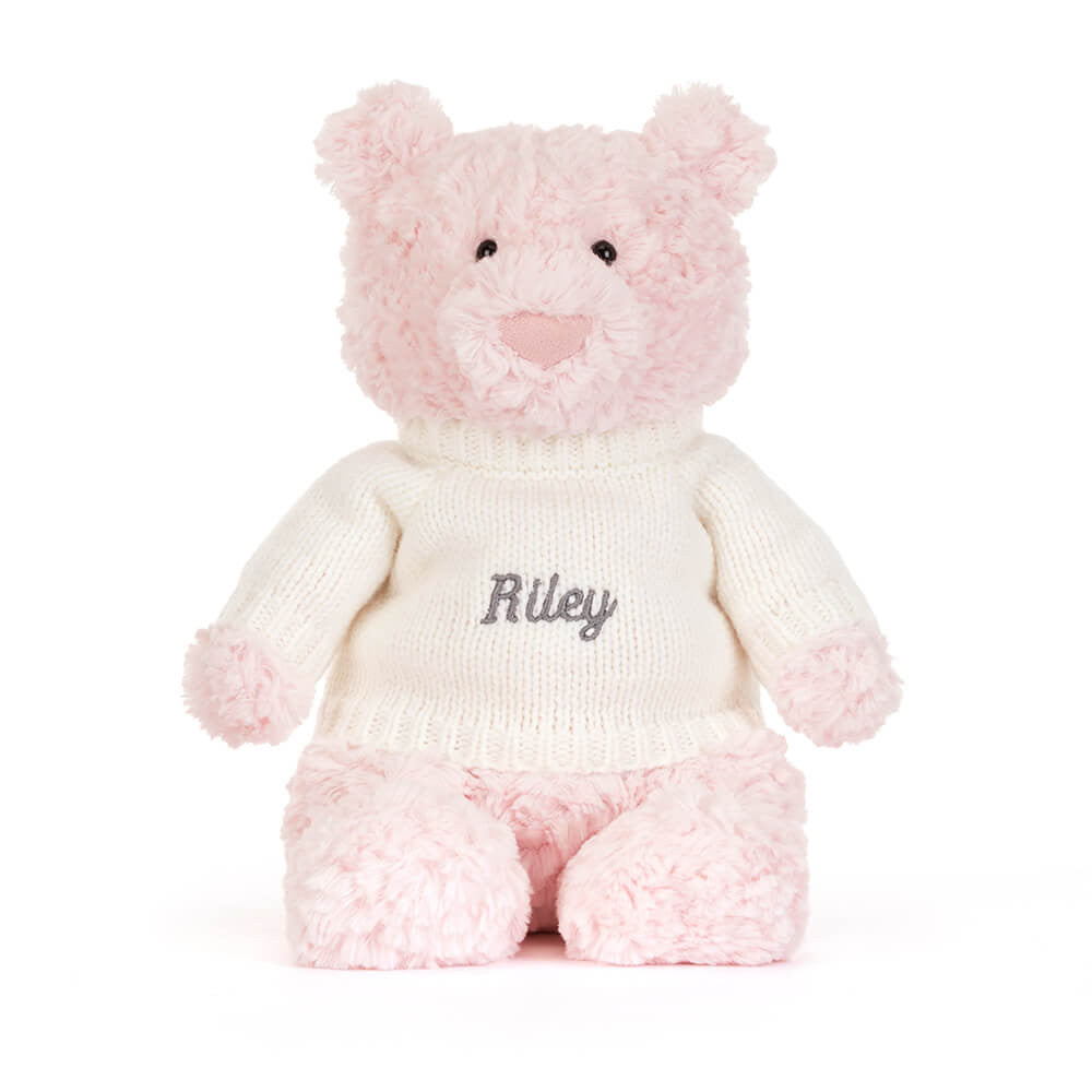 Jellycat Leola Bear with Personalized Cream Jumper