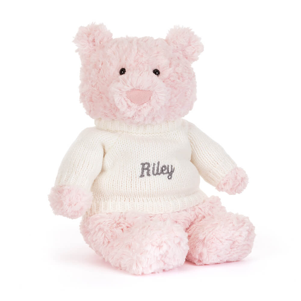 Jellycat Leola Bear with Personalized Cream Jumper