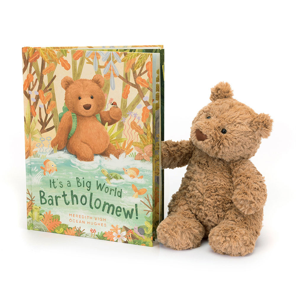 Jellycat It's a Big World Bartholomew Book & Bartholomew Bear Medium