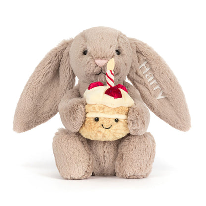 Jellycat Personalized Bashful Beige Bunny 'Birthday'