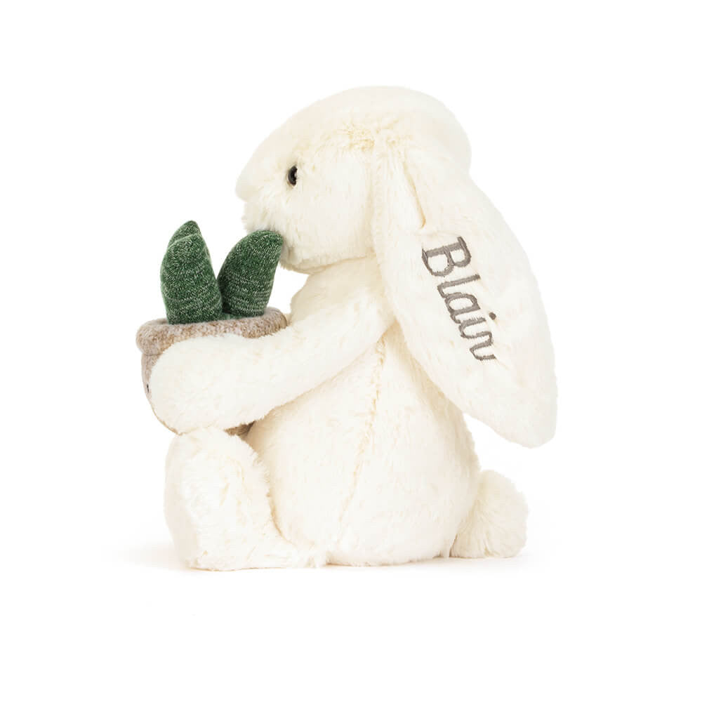 Jellycat Personalized Cream Bunny with Plant