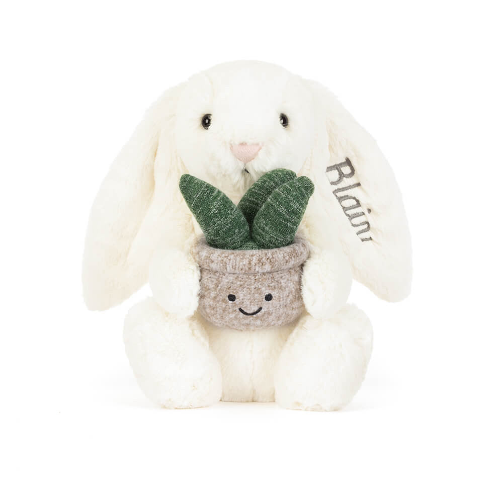 Jellycat Personalized Cream Bunny with Plant