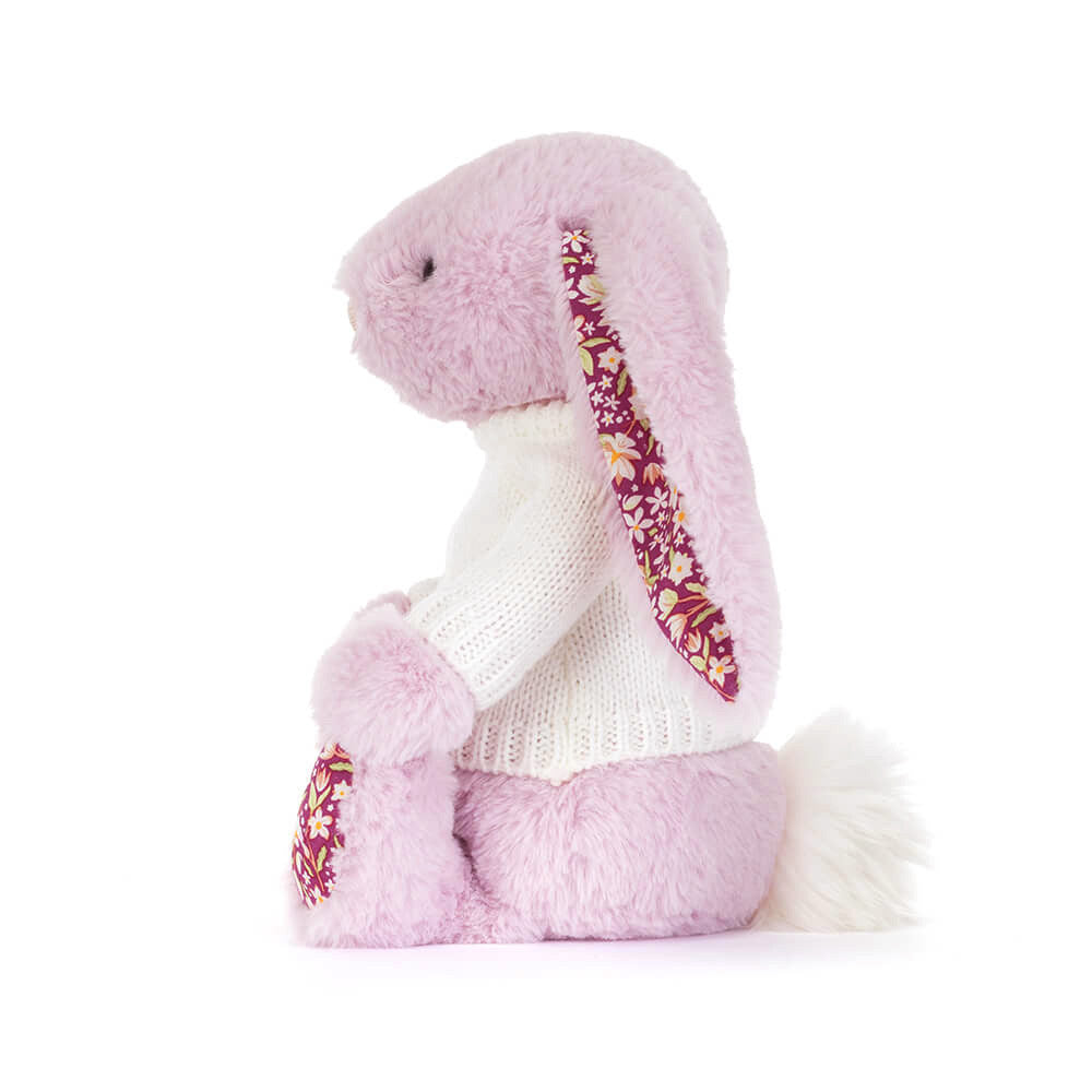 Jellycat Thistlepop Blossom Luxe Bunny with Personalized Cream Jumper