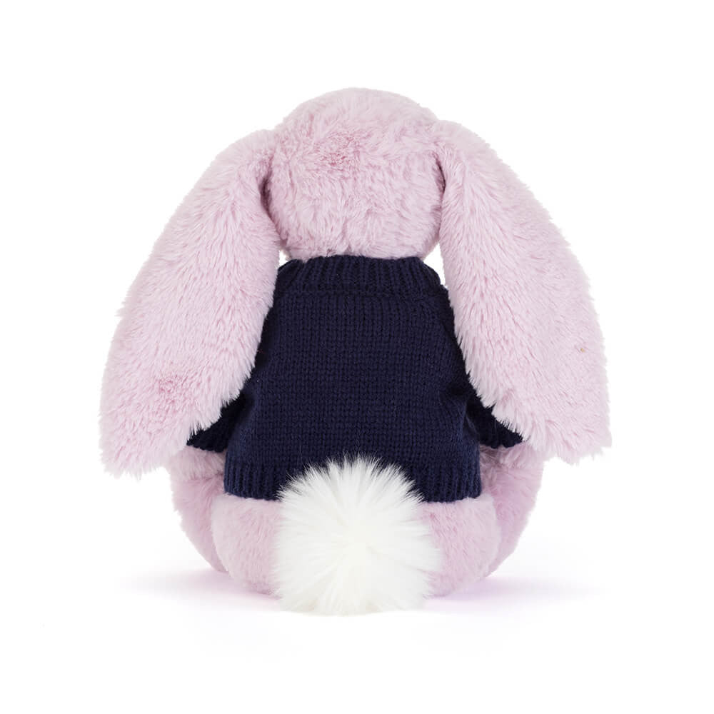 Jellycat Thistlepop Blossom Luxe Bunny with Personalized Navy Jumper