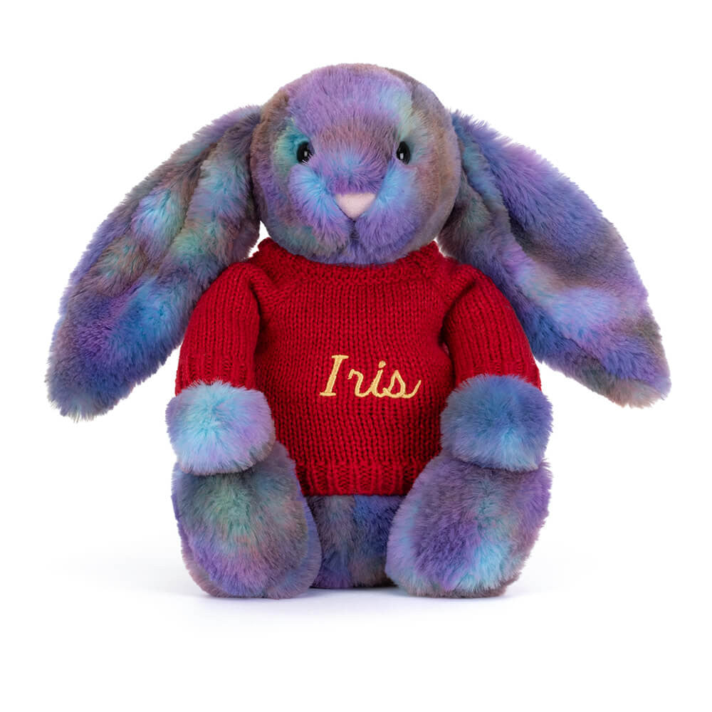 Jellycat Zodihop Luxe Bunny with Personalized Red Jumper