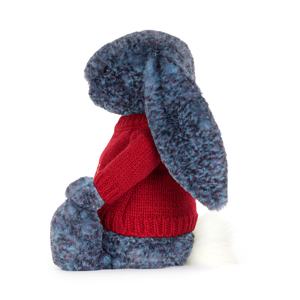 Jellycat Hopscone Luxe Bunny with Personalized Red Jumper