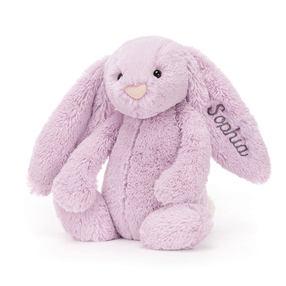 Jellycat Personalized Bashful Lilac Bunny Medium