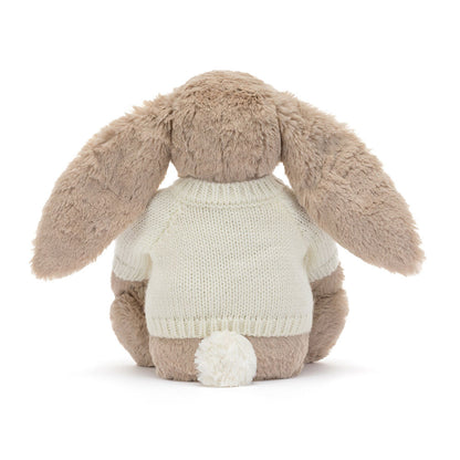 Jellycat Blossom Beige Bunny 'Petal' with Personalized Cream Jumper