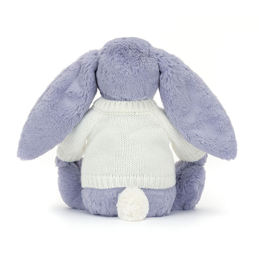 Jellycat Bashful Viola Bunny with Personalized Cream Jumper