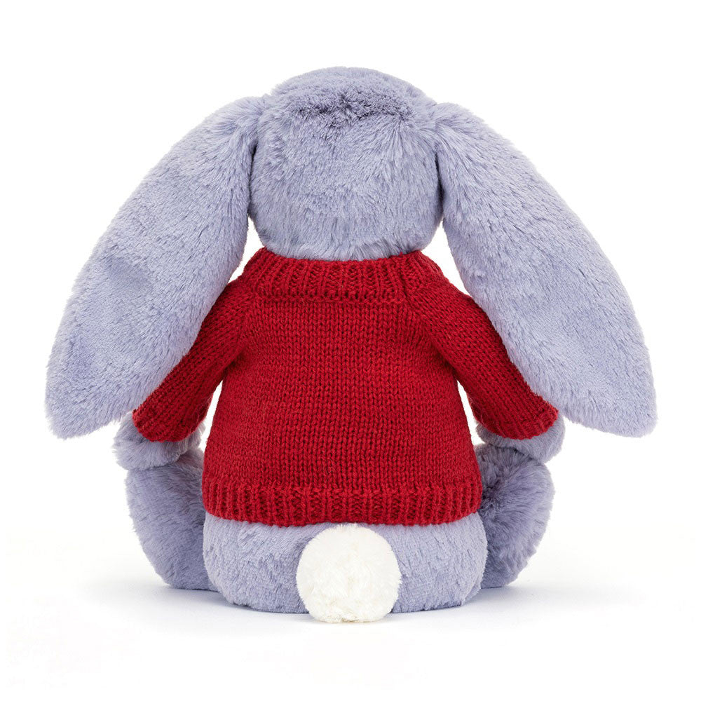 Jellycat Bashful Viola Bunny with Personalized Red Jumper
